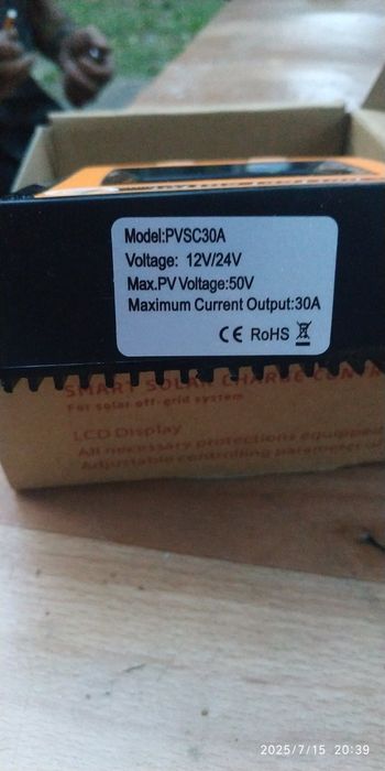 Контроллер заряда 30А для солнечных панелей