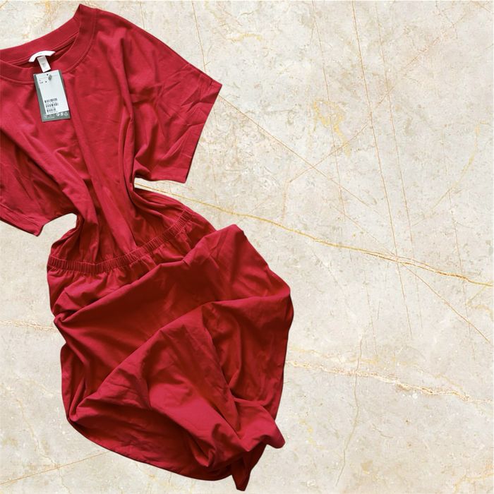 Sukienka maxi pomarańczowa neonowa, H&M, M