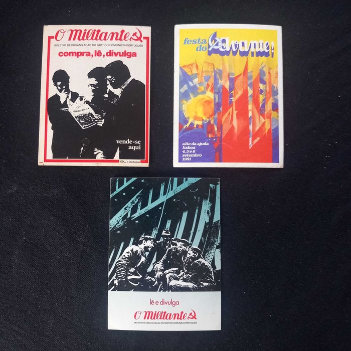 Três autocolantes do PCP