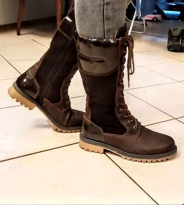 Buty damskie oficerki kozaki rozm. 38 skórzane