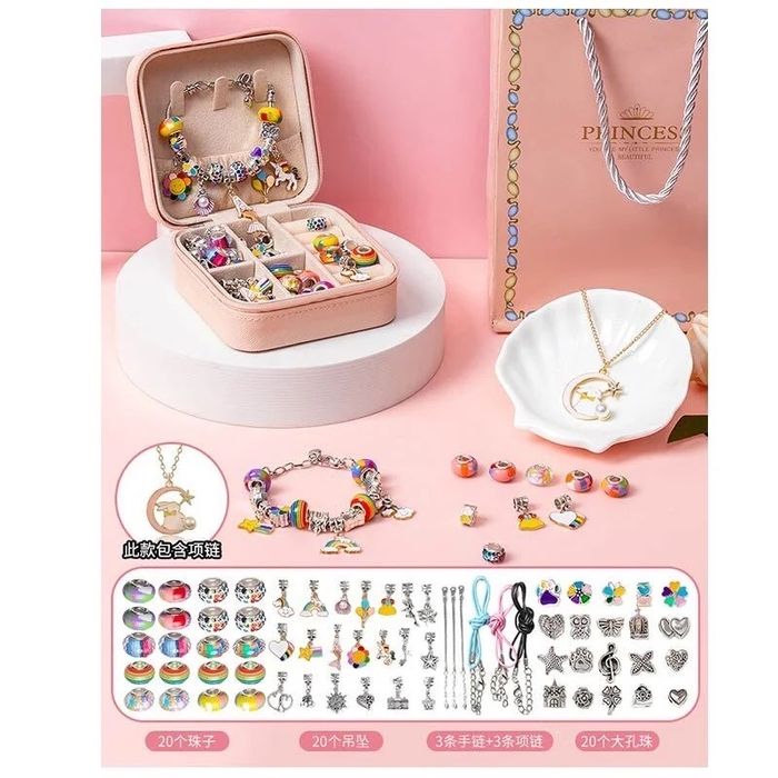 Набір прикрас для дівчаток 6 браслетов шармы набор украшений пандора