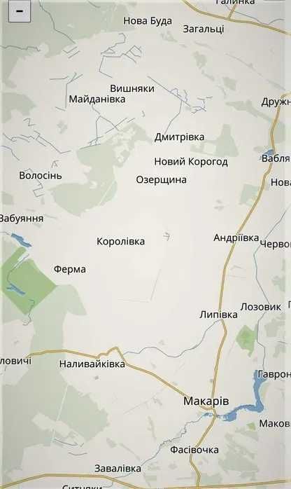 продаж земельної ділянки 6,7 га с. Королівка, Макарівський р-н