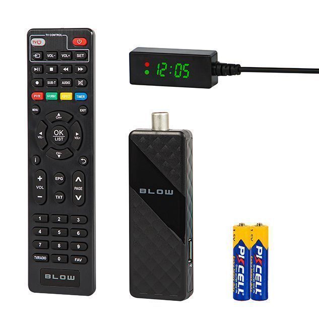Mini tuner cyfrowy telewizji naziemnej DVB-T2 USB Blow 6000FHD + pilot