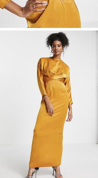 OKAZJA asos taliowana długa maxi sukienka wesele komunia 42 xl 40 l m