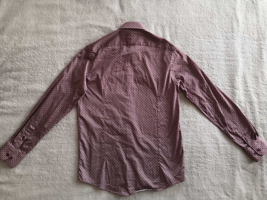 Fioletowa elegancka wzorzysta koszula Guide London Premium M 48 j nowa