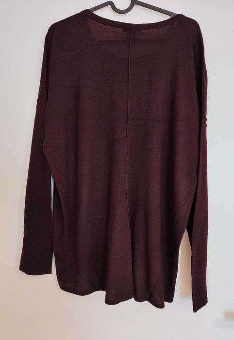 Bordowy oversizowy sweterek H&M