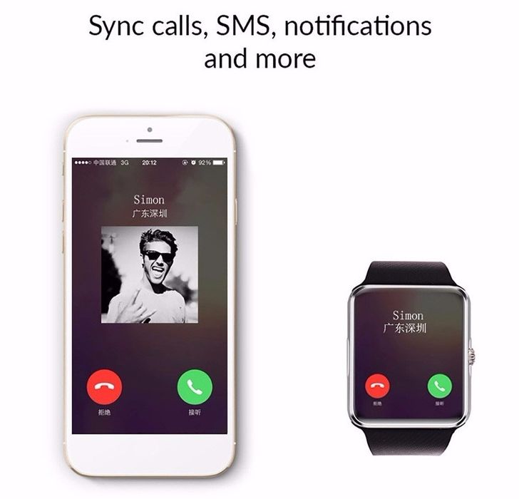 Relógio Smartwatch com SIM Card Bluetooth