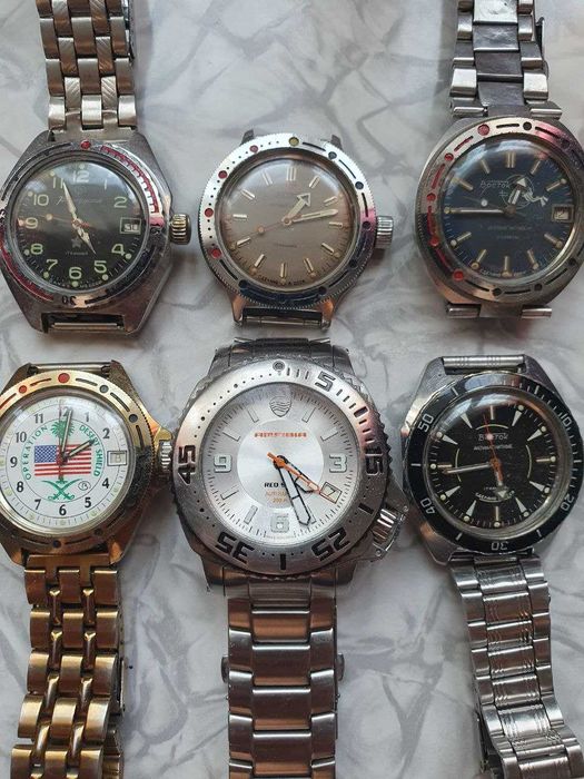 Часы Восток Au 20, Восток Амфибия и Vostok Red Sea 31 jewels