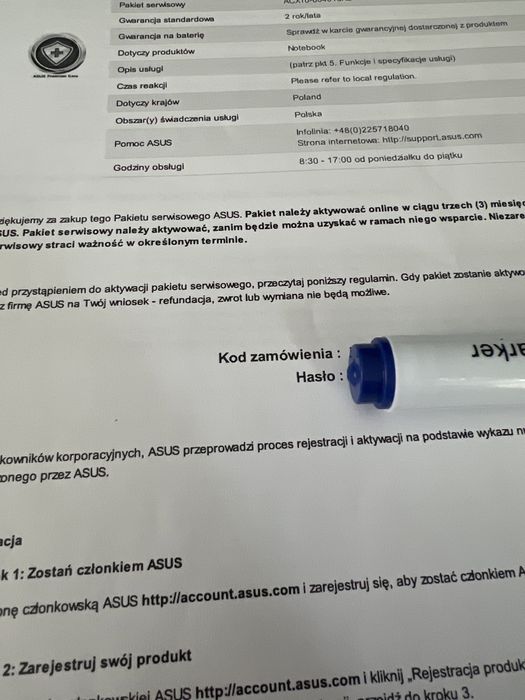 Przedluzenie gwarancji Asus