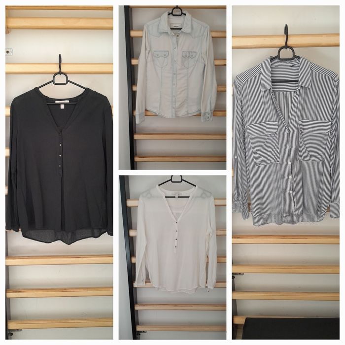 Koszule zestaw bawełna viscoza Zara H&M Esprit M 38