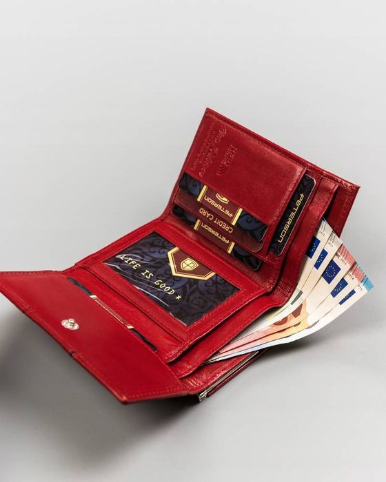 mały, skórzany portfel damski z systemem rfid - peterson