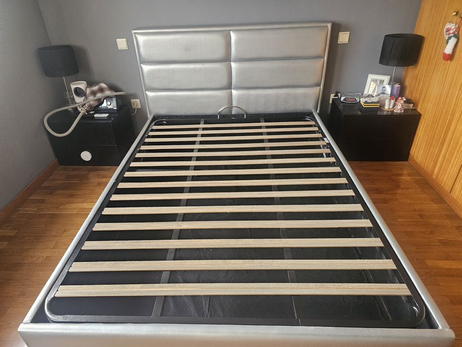 cama casal sommier com arrumação 140x200 +colchão