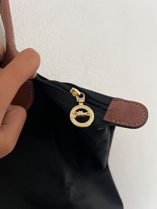 Mala Longchamp  preta e  castanha