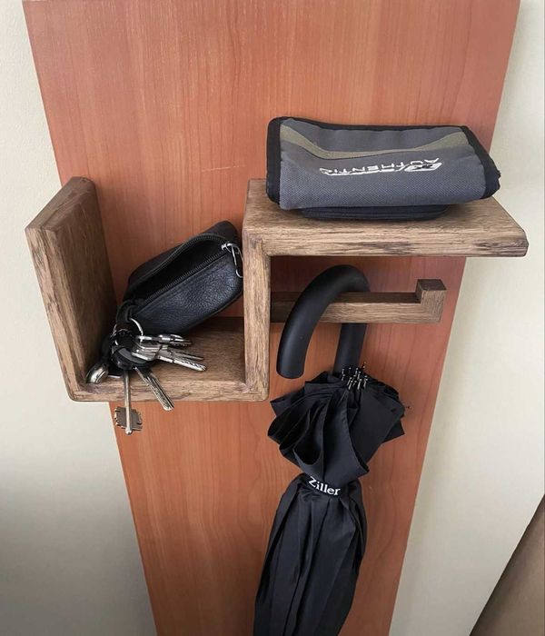 Вішак підлоговий подвійний з полицею
