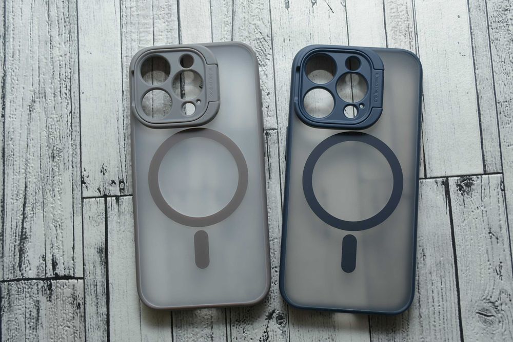 Премиум чехол матовый iPhone 15 pro max Natural Blue Titan magsafe