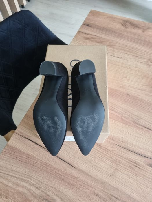 Buty damskie Ryłko,czarne,welur rozm.35-stan idealny