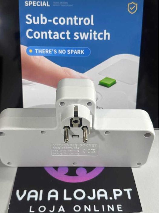 Adaptador extenção 3 tomadas + USB