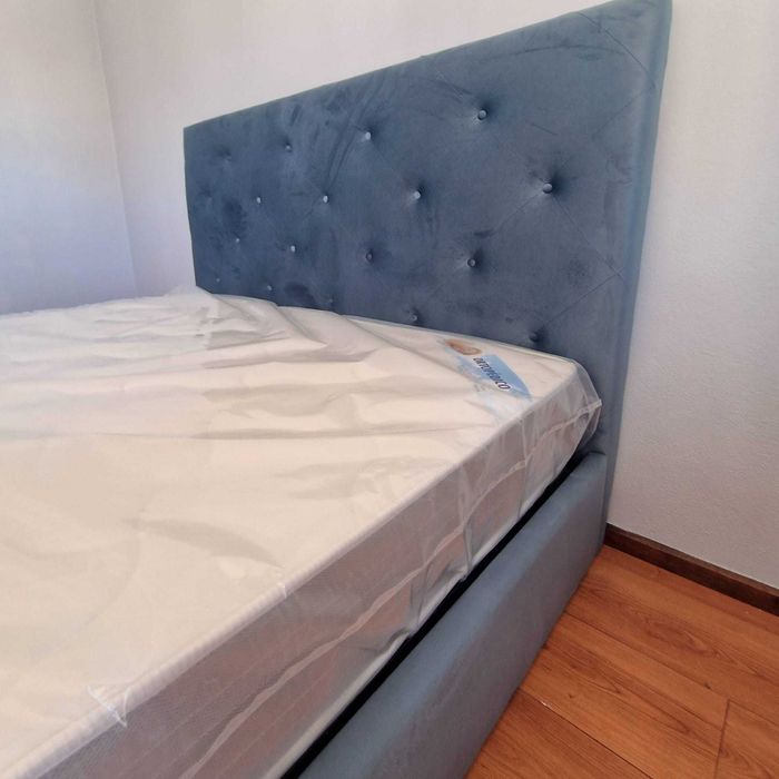 Camas de Casal Estofadas de Luxo 199€ Disp. em Várias Cores! 190x140m!