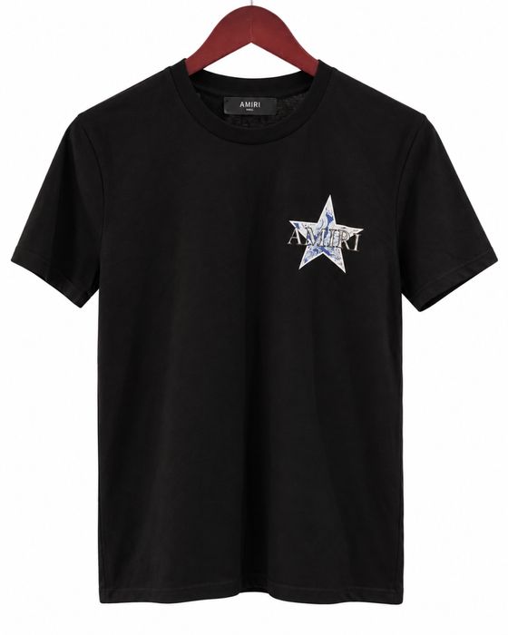 Amiri czarny T-shirt z dużą gwiazdą – rozmiar S