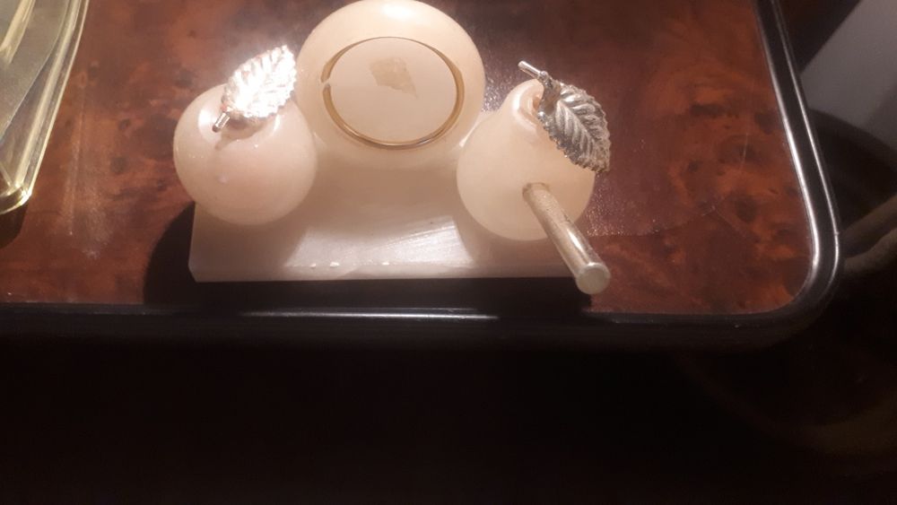 Conjunto de secretária em alabastro vintage