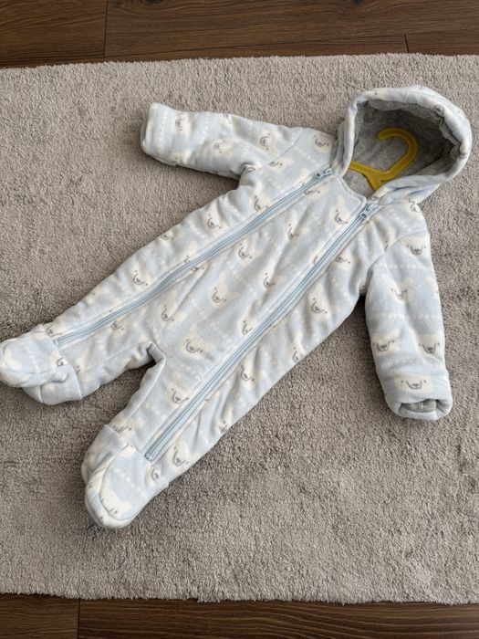 Демісезонний комбінезон для хлопчика 3-6 міс 62-68 комбез осінь фліс