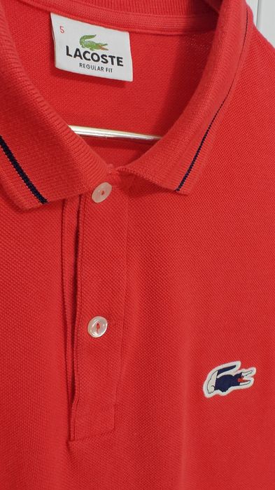 Чоловіче поло Lacoste Regular Fit, червоне, розмір 5 / L(йде на М)