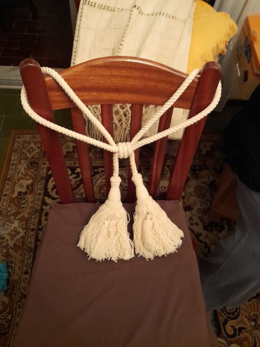 Cortina de separação de corredor, nova em tecido rústico, é de suspens