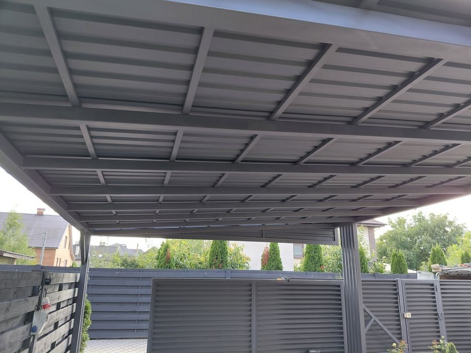 Навес автонавіс навіс над терасою монтаж під ключ