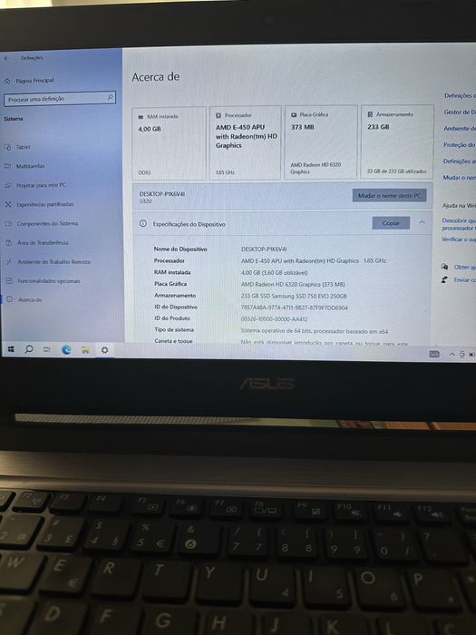Portatil Asus U32U 13.3" Windows 10