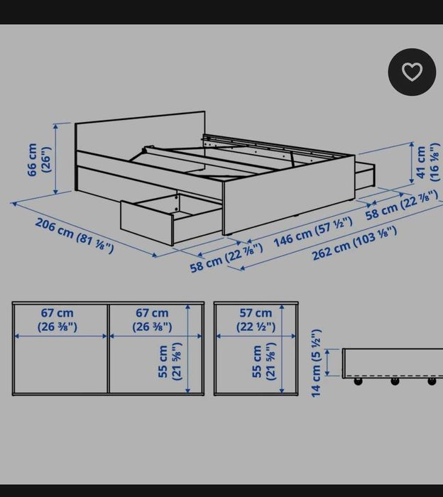 Cama IKEA+colchão+gavetão+2gavetas
