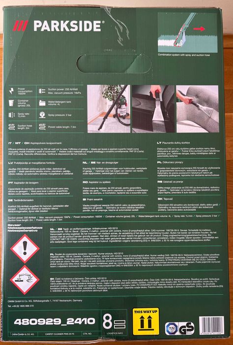 NOWY Odkurzacz piorący Parkside PWS 20 F5 2025 NOWOŚĆ