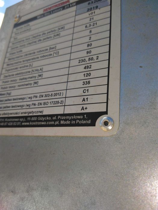 Kocioł na pellet Kostrzewa od 6,3 kW do 21 kW
