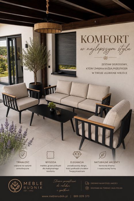 Meble tarasowe aluminiowe taras ogrod wysyłka promocja