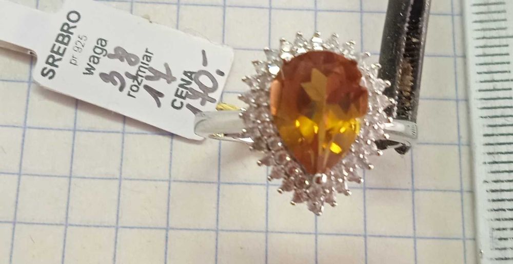 Pierścionek sułtanit W1 Srebro 925 NOWE R.17