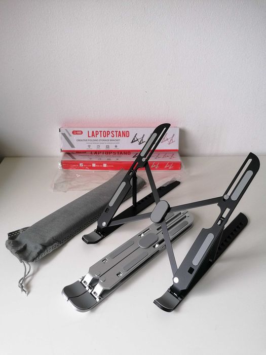 Suporte para portátil dobrável e ajustável, de alumínio.