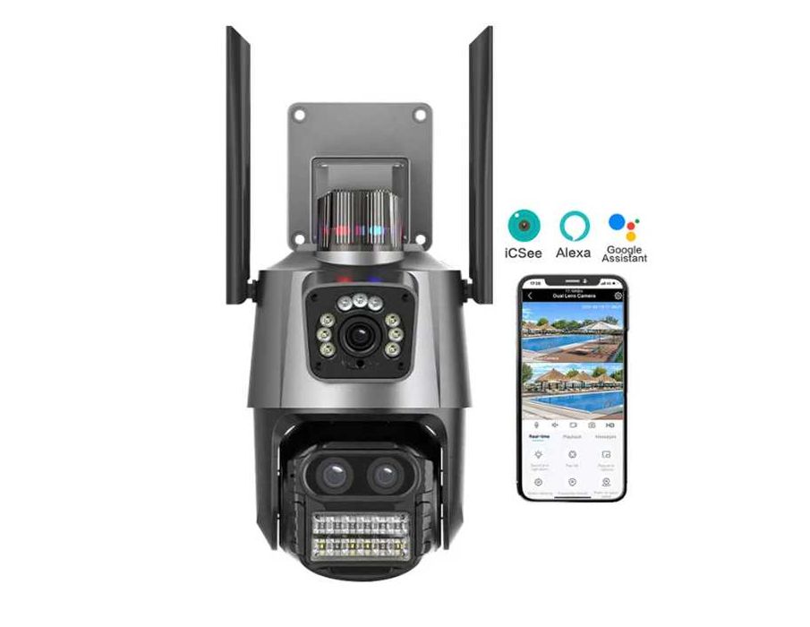 Уличная Охранная Поворотная WIFI Камера  WONSDAR XM55-9MP С Сиреной