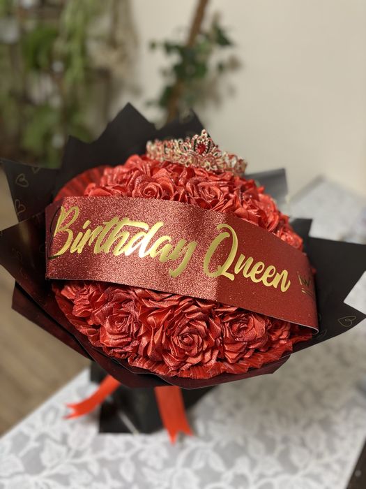 Bukiet wiecznych czerwonych róż 35szt zareczyny urodziny