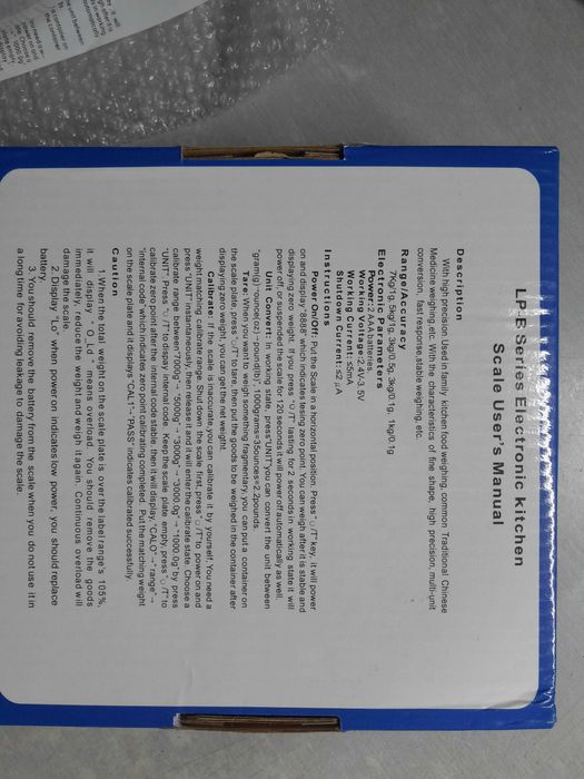 Balança para Cozinha (etc) 5kg (1g) - NOVA, na caixa