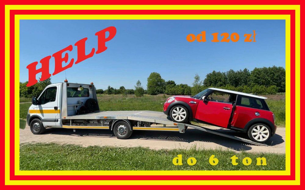 HOLOWANIE 6,5T POMOC DROGOWA Auto-Laweta Transport Pojazdów od 150 zł