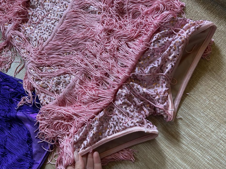 Платье латина сукня бахрома 140-146 тренеровочное танцевальное