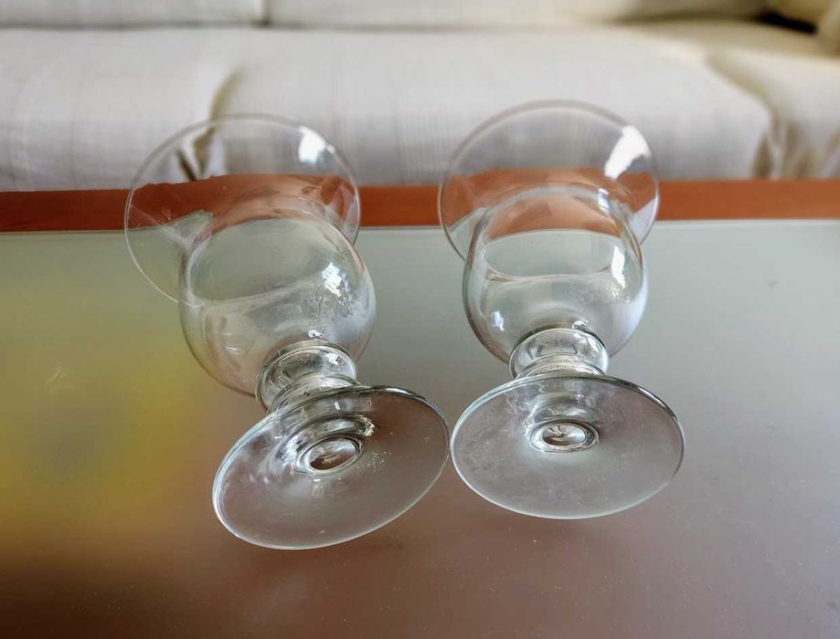 Par de porta velas em vidro Marinha Grande