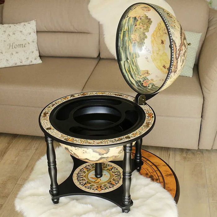 Глобус бар на підлогу карта світу на 4-х ніжках | Діаметр сфери 33 см