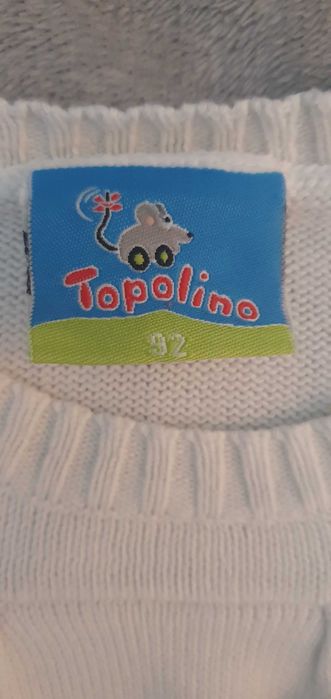 Biały, elegancki sweterek 92cm