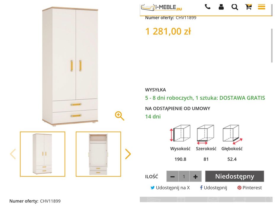Meble, szafa i bieliźniarka Amazon