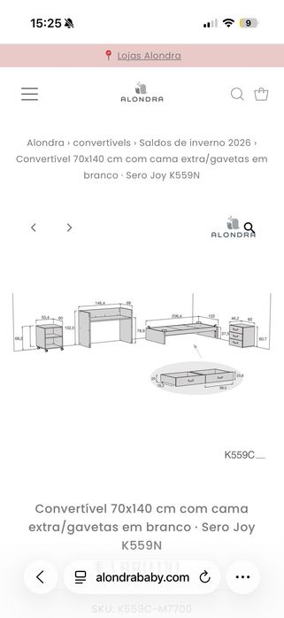 Berço Bebé Convertivel Alondra