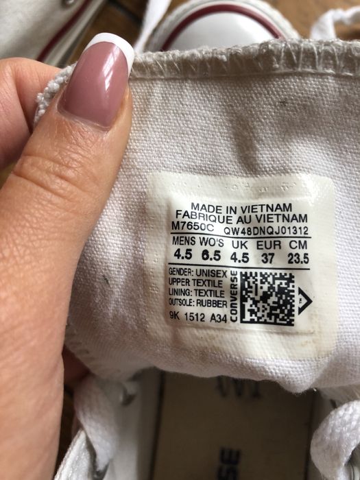 Białe wysokie converse all star 37 23.5 trampki klasyczne
