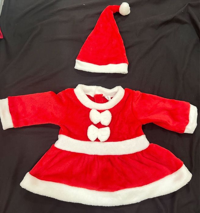 Vestido + Gorro de Natal Recém - Nascido Novo