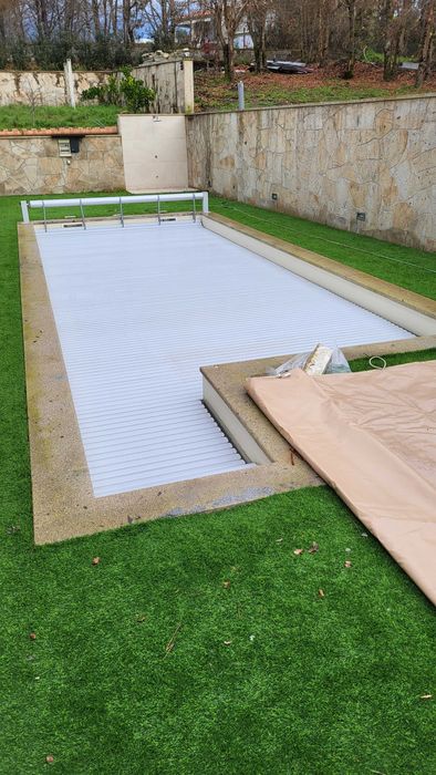 Lona / Cobertura para piscina de 8.50m x 3.50m bege