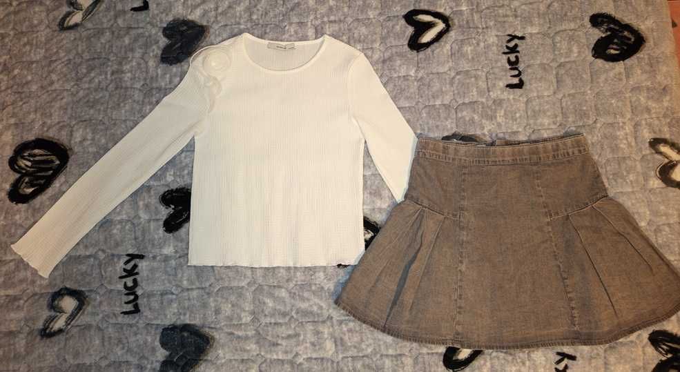 Zestaw galowy: spódnica + bluzka; roz. 134/140