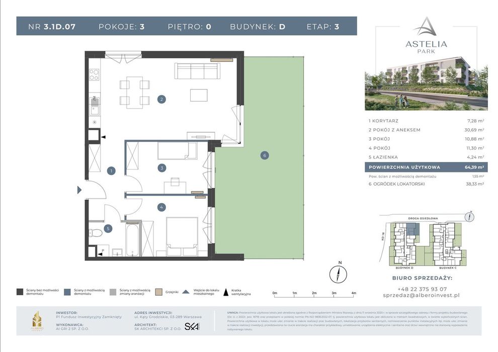 3-pokojowe mieszkanie 64 m² + ogródek Bez Prowizji - Widok 2